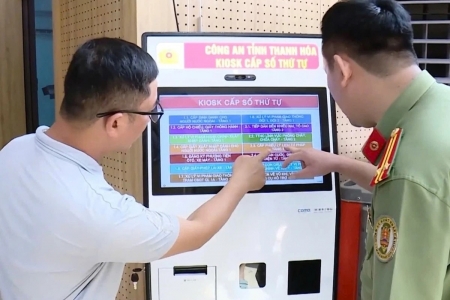 Từ 1/10, đưa vào vận hành lấy số xếp hàng tự động tại Bộ phận một cửa Công an tỉnh Thanh Hóa