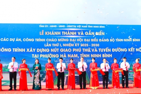 Ninh Bình khánh thành nút giao Phú Thứ: Dấu ấn hạ tầng chào mừng Đại hội Đảng bộ tỉnh lần thứ I