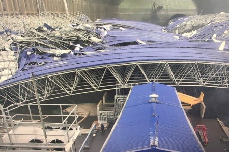 Hà Tĩnh: Kho than Nhà máy Nhiệt điện Vũng Áng II đổ sập trong bão số 10