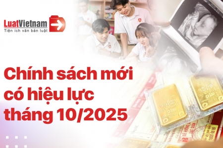 Những chính sách mới nổi bật có hiệu lực từ tháng 10/2025