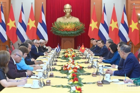 Tổng Bí thư Tô Lâm tiếp Chủ tịch Quốc hội Cuba Esteban Lazo Hernandez