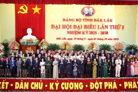 Bế mạc Đại hội Đại biểu Đảng bộ tỉnh Đắk Lắk lần thứ I, nhiệm kỳ 2025 - 2030
