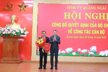 Ông Hồ Văn Niên làm Bí thư Tỉnh ủy Quảng Ngãi