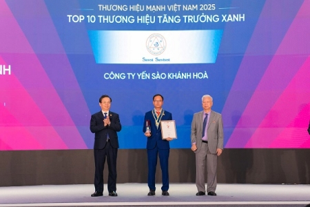 Yến sào Khánh Hòa đươc vinh danh Top 10 Thương hiệu tăng trưởng xanh