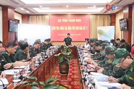 Phó Tổng Tham mưu trưởng Quân đội nhân dân Việt Nam kiểm tra công tác ứng phó bão số 11 tại Quảng Ninh