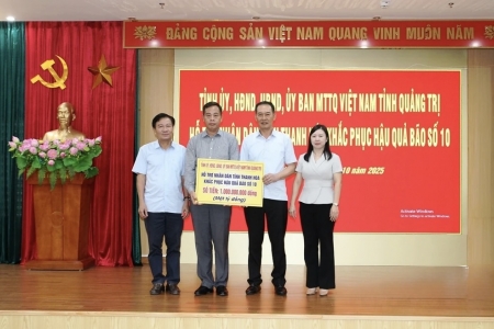 Quảng Trị ủng hộ đồng bào Thanh Hóa 1 tỷ đồng khắc phục hậu quả mưa lũ