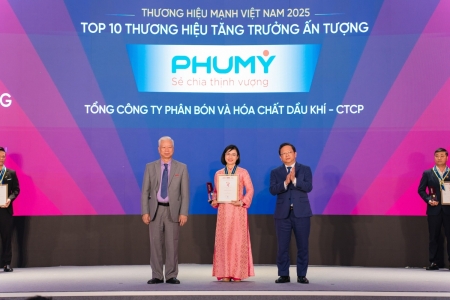PVFCCo - Phú Mỹ: Top 50 Thương hiệu mạnh và Top 50 Công ty kinh doanh hiệu quả nhất năm 2025