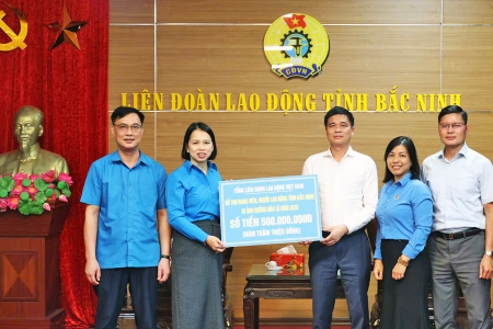 Tổng Liên đoàn Lao động Việt Nam hỗ trợ đoàn viên, người lao động tỉnh Bắc Ninh bị ảnh hưởng do bão lũ