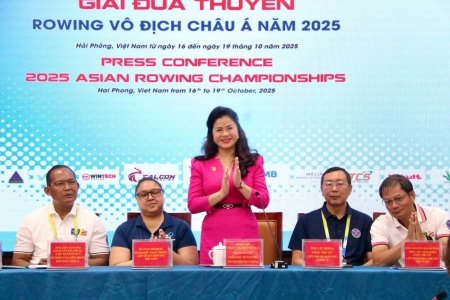 Lần đầu tiên Hải Phòng đăng cai tổ chức giải đua thuyền Rowing vô địch châu Á năm 2025
