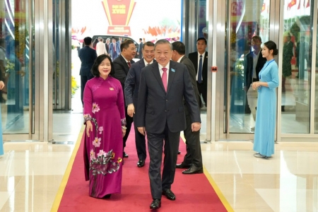 Tổng Bí thư Tô Lâm đến dự Đại hội đại biểu Đảng bộ TP. Hà Nội lần thứ XVIII