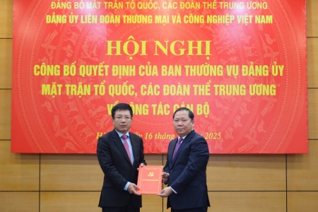 Thứ trưởng Bộ Tài chính Hồ Sỹ Hùng được bổ nhiệm làm Bí thư Đảng ủy VCCI