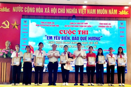 Bộ Tư lệnh Vùng Cảnh sát biển 1 tổ chức Cuộc thi “Em yêu biển, đảo quê hương” tại phường Cửa Lò