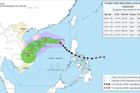 Bão số 12 đã vào Biển Đông, hướng di chuyển về Trung Trung Bộ