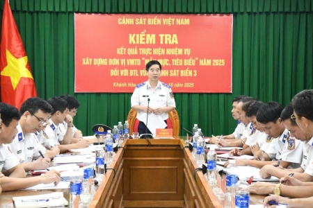 Kiểm tra kết quả xây dựng “Đơn vị vững mạnh toàn diện, Mẫu mực, tiêu biểu” tại BTL Vùng Cảnh sát biển 3