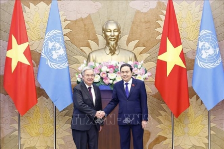 Chủ tịch Quốc hội Trần Thanh Mẫn hội kiến Tổng Thư ký Liên hợp quốc