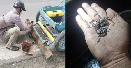 Cảnh sát giao thông TP. HCM cảnh báo tái diễn tình trạnh rải đinh trên quốc lộ 1K