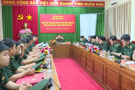 Đoàn kiểm tra số 4, Bộ Quốc phòng kiểm tra Ban Chỉ huy Bộ đội Biên phòng Tây Ninh