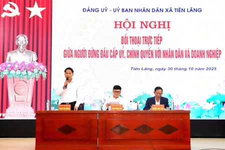 Xã Tiên Lãng tổ chức đối thoại trực tiếp giữa người đứng đầu cấp ủy, chính quyền với nhân dân và doanh nghiệp năm 2025