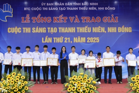 Trao giải Cuộc thi Sáng tạo thanh thiếu niên, nhi đồng tỉnh Bắc Ninh lần thứ 21