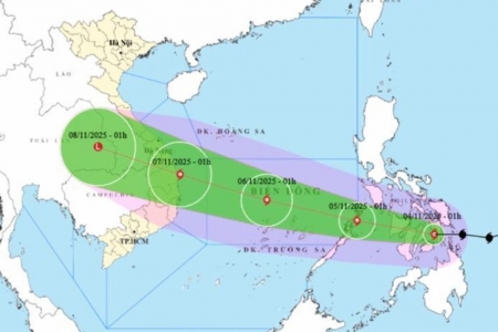 Bão Kalmaegi tiến vào Biển Đông, trở thành cơn bão số 13 – Cảnh báo cấp độ rủi ro thiên tai cấp 4