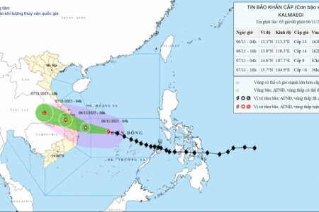 Dự báo đêm nay, bão Kalmaegi đổ bộ vào đất liền