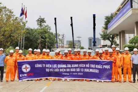 PC Quảng Trị cử 67 cán bộ, công nhân hỗ trợ Gia Lai khôi phục lưới điện sau bão số 13