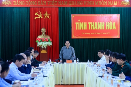 Thủ tướng Phạm Minh Chính làm việc với Thường trực Tỉnh ủy Thanh Hóa