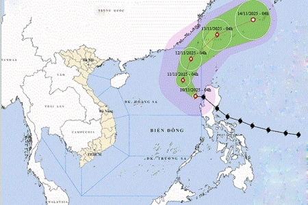 Bão số 14 gây gió mạnh trên khu vực Bắc Biển Đông