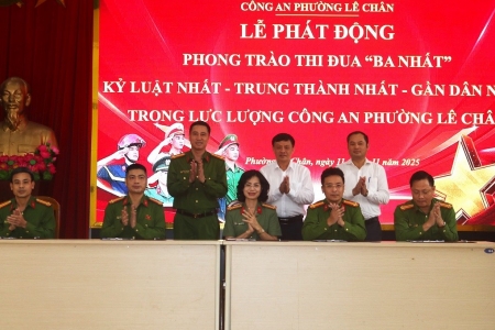 Hải Phòng: Công an phường Lê Chân phát động phong trào thi đua “Ba nhất”