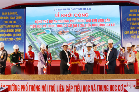 Phó Thủ tướng Hồ Quốc Dũng dự lễ khởi công 7 trường nội trú biên giới tỉnh Gia Lai