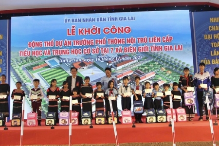 Gia Lai khởi công 7 Dự án trường phổ thông nội trú tại các xã biên giới