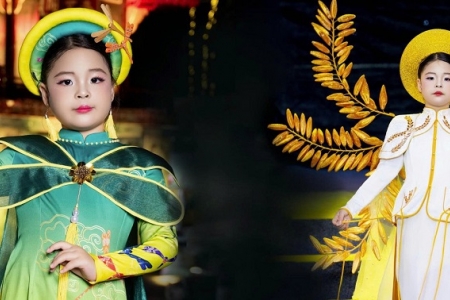 Mẫu nhí Nguyễn Lưu Hoài An tỏa sáng tại Lễ hội Áo dài Hà Nội 2025