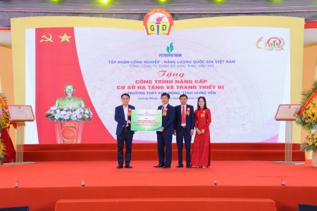 Petrovietnam/PVEP hỗ trợ nâng cấp cơ sở hạ tầng, thiết bị cho Trường THPT Kim Động