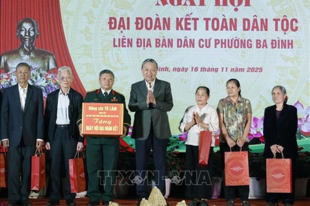 Tổng Bí thư Tô Lâm dự Ngày hội Đại đoàn kết dân tộc tại phường Ba Đình, Hà Nội