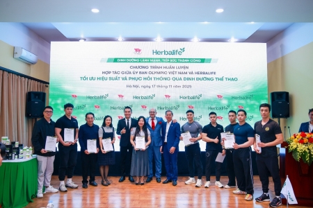 Herbalife Việt Nam phối hợp cùng Ủy Ban Olympic Việt Nam tổ chức buổi đào tạo về dinh dưỡng thể thao