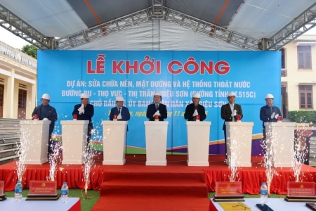 Thanh Hóa: Khởi công dự án sửa chữa đường tỉnh 515C đoạn qua xã Triệu Sơn, Thọ Phú