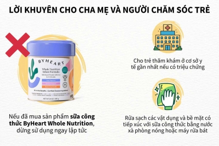 Cảnh báo nguy cơ ngộ độc botulism từ sữa công thức ByHeart, yêu cầu rà soát bản công bố và thu hồi sản phẩm