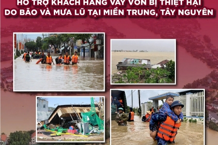 Agribank tiếp tục giảm tới 2%/năm lãi suất cho vay hỗ trợ khách hàng bị thiệt hại do bão lũ