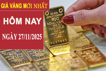 Giá vàng hôm nay 27/11: Tăng mạnh, tiến gần mốc đỉnh hơn một tuần