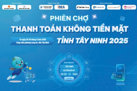 Tây Ninh: Phiên chợ thanh toán không tiền mặt 2025 - thúc đẩy thương mại điện tử và chuyển đổi số