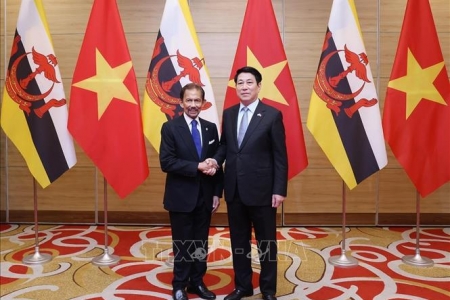 Chủ tịch nước Lương Cường chủ trì chiêu đãi cấp nhà nước Quốc vương Brunei