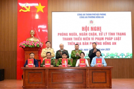 Công an phường Hồng An tổ chức phòng ngừa, ngăn chặn vi phạm pháp luật trong thanh, thiếu niên