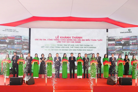 Vietcombank khánh thành 2 công trình, chào mừng Đại hội đại biểu toàn quốc lần thứ XIV của Đảng