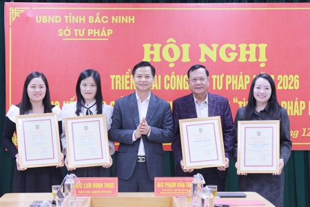 Bắc Ninh: Tổng kết công tác tư pháp năm 2025 và trao giải cuộc thi “Tìm hiểu pháp luật hộ tịch”