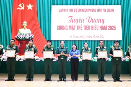 Tuyên dương 10 gương mặt trẻ tiêu biểu trong Bộ đội Biên phòng tỉnh An Giang