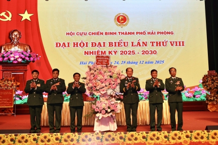 Đại hội đại biểu Hội Cựu chiến binh thành phố Hải Phòng lần thứ VIII nhiệm kỳ 2025 – 2030 diễn ra thành công tốt đẹp