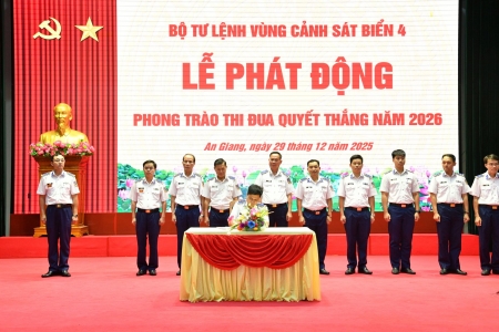 Bộ Tư lệnh Vùng Cảnh sát biển 4 quyết tâm thi đua hoàn thành thắng lợi nhiệm vụ năm 2026
