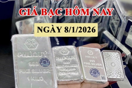 Giá bạc hôm nay 8/1/2026: Đồng loạt giảm