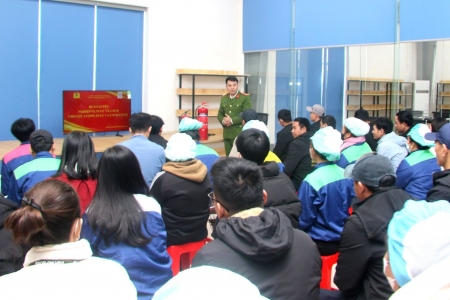 Thanh Hóa: Tổ chức tập huấn cho lực lượng phòng cháy, chữa cháy cơ sở của Công ty TNHH Innoflow Vina