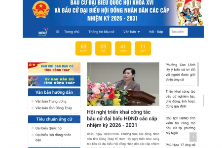 Đồng Tháp ra mắt chuyên trang về bầu cử trên cổng thông tin điện tử
